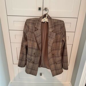 MAJORELLE Checkered Tan Blazer